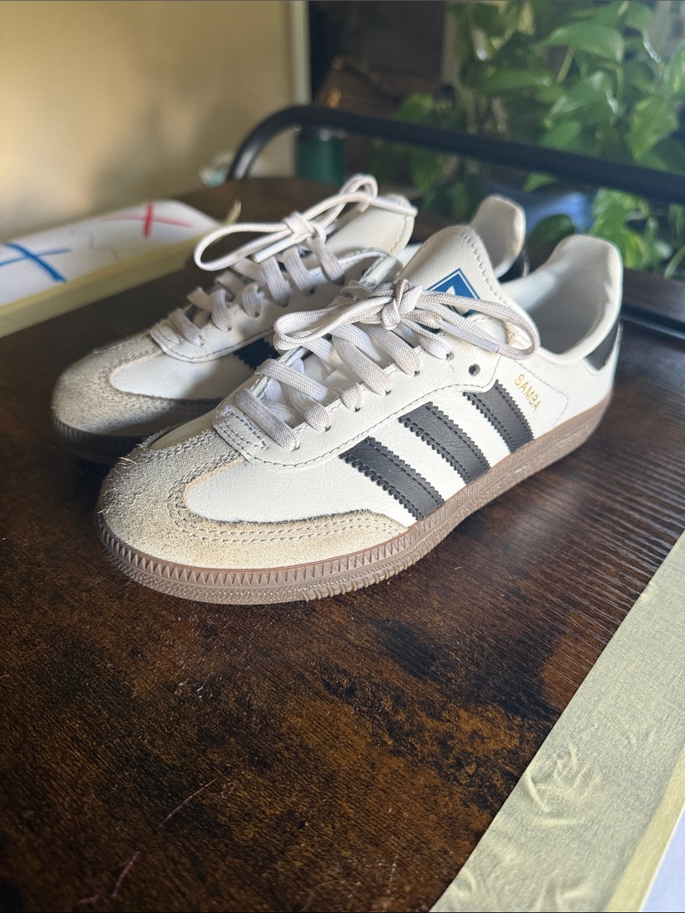 adidas Samba Low-Top Sneakers in Off-White and Black